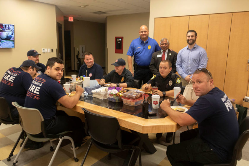 Dayton Realtors delivers a hot breakfast to police and fire personnel in Brookville.